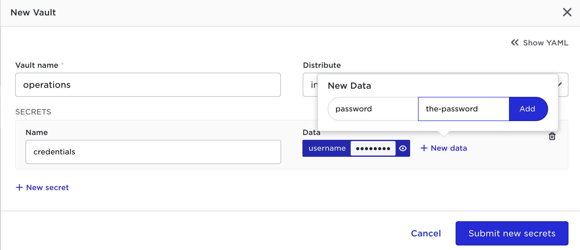 Add vault