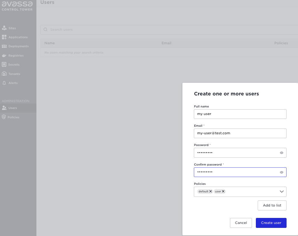Create User