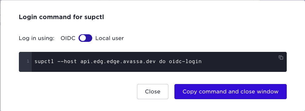 supctl login