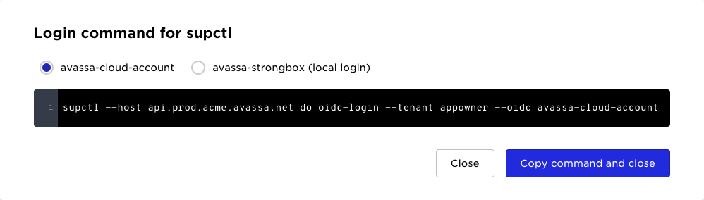 supctl login