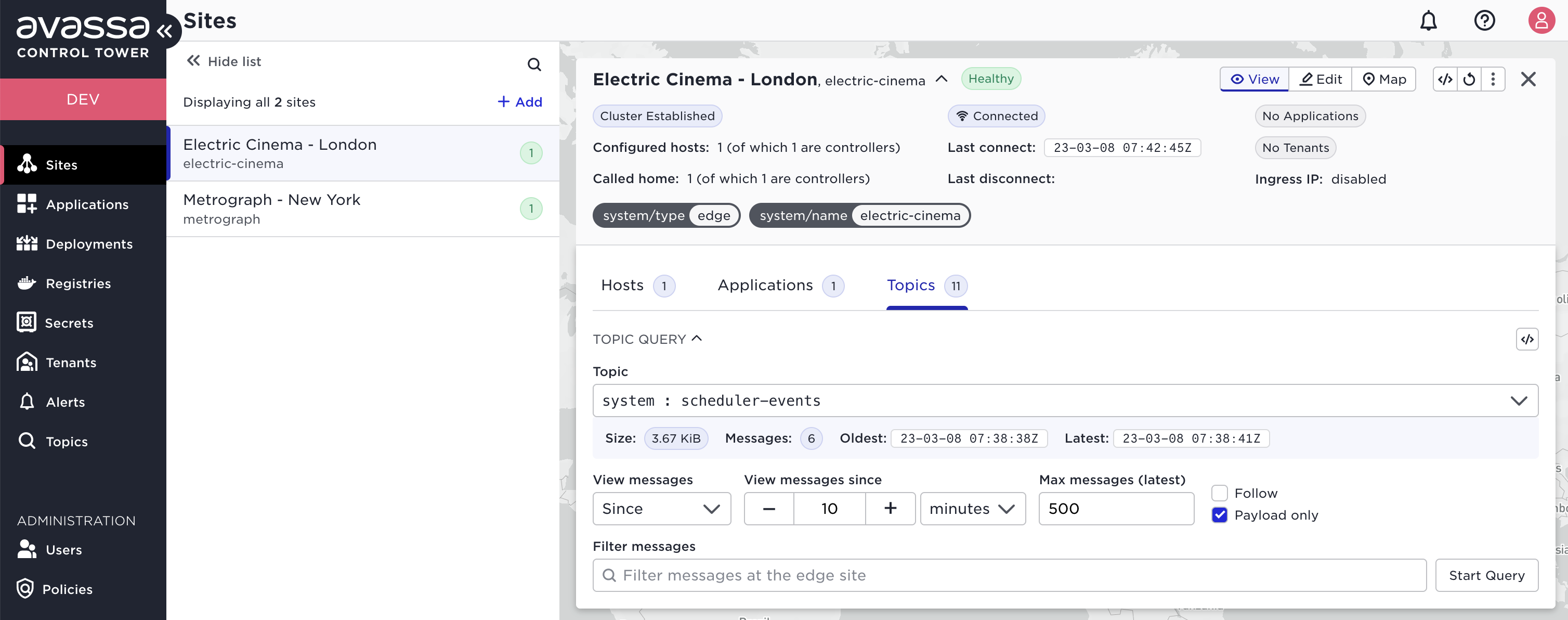 Site deploy events