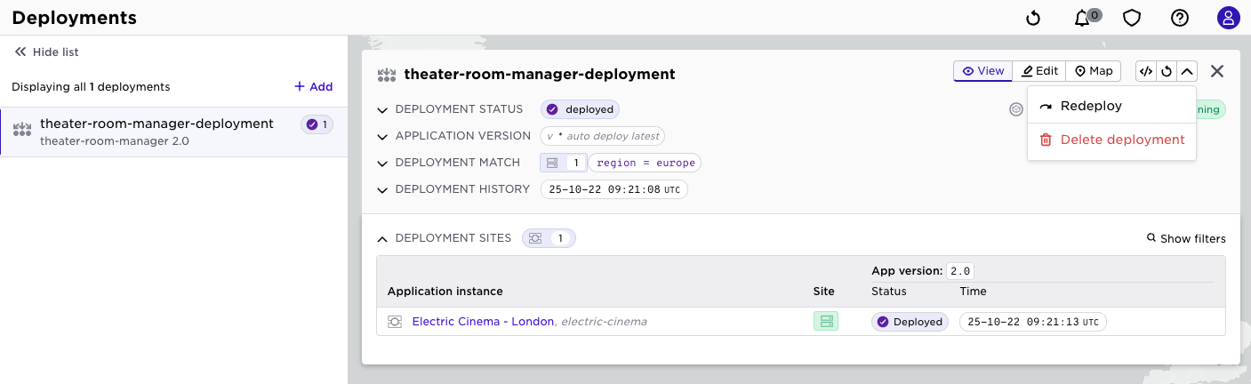 Undeploy application