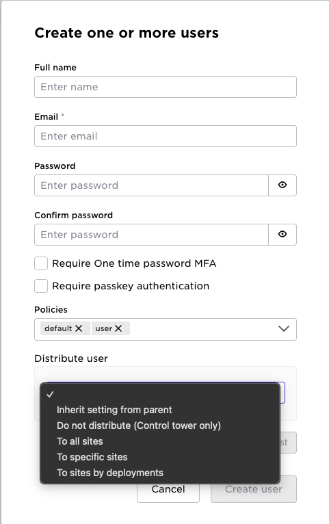 distribute those users to the site